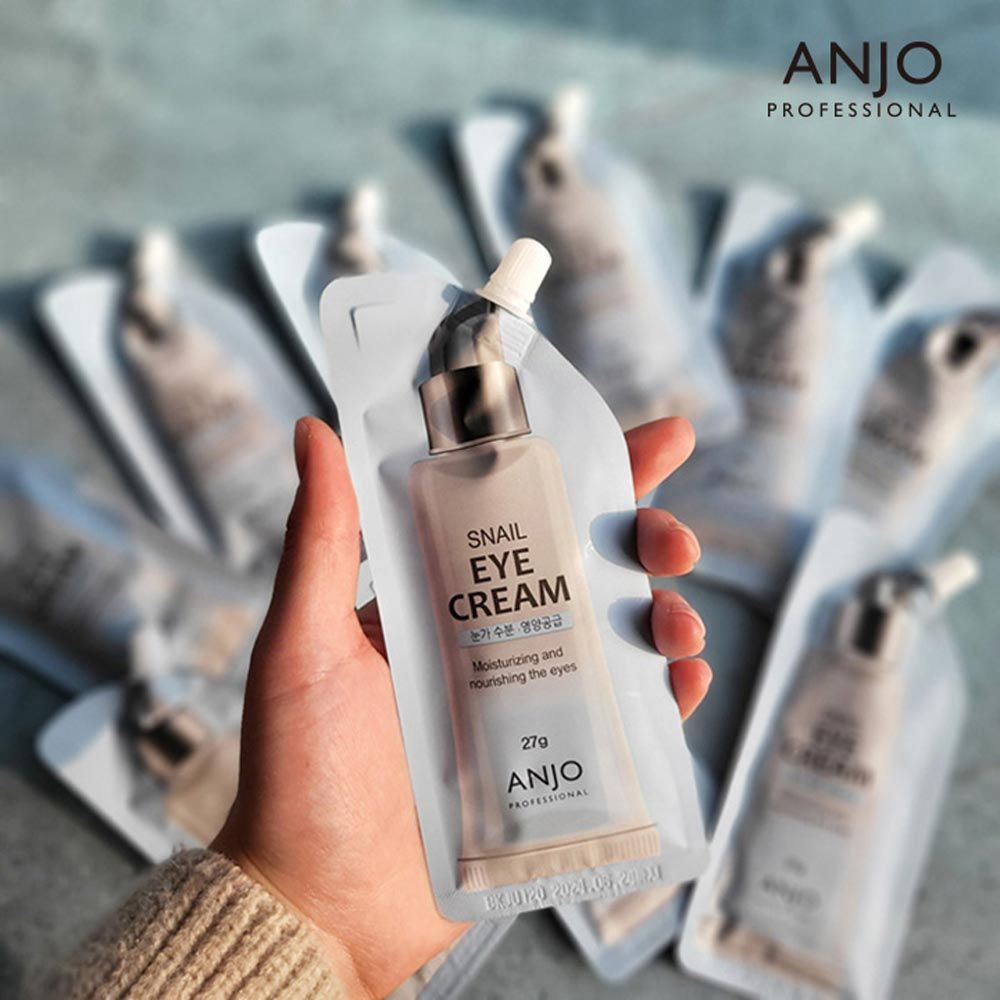 [ANJO] Snail Eye Cream 27g x 10ea - Hydrates & Nourishes, Portable Spout Design for Easy Travel - Made in Korea